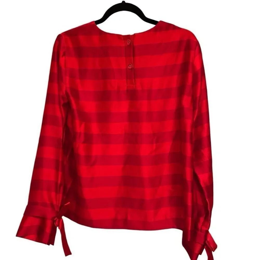 Banana Republic red and burgundy striped satin blouse- size s